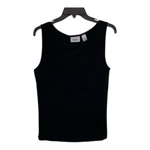 Chicos Travelers Womens Shirt Adult Size 1=Medium Black Tank Norm Core